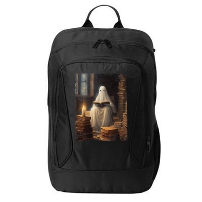 Gothic Halloween Ghost Reading Book Window Dark Academia City Backpack