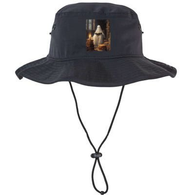 Gothic Halloween Ghost Reading Book Window Dark Academia Bucket Hat