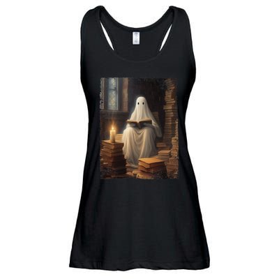 Gothic Halloween Ghost Reading Book Window Dark Academia Ladies Essential Flowy Tank