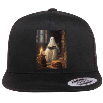 Gothic Halloween Ghost Reading Book Window Dark Academia Flatbill Hat