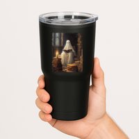Gothic Halloween Ghost Reading Book Window Dark Academia Tumbler