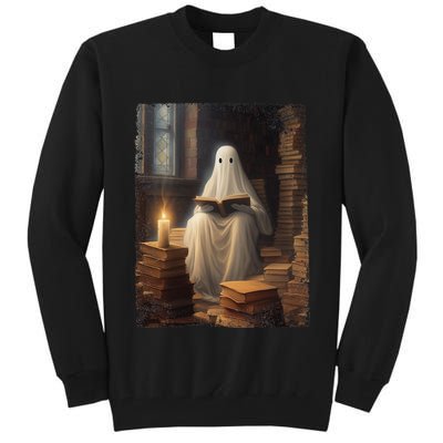Gothic Halloween Ghost Reading Book Window Dark Academia Tall Sweatshirt