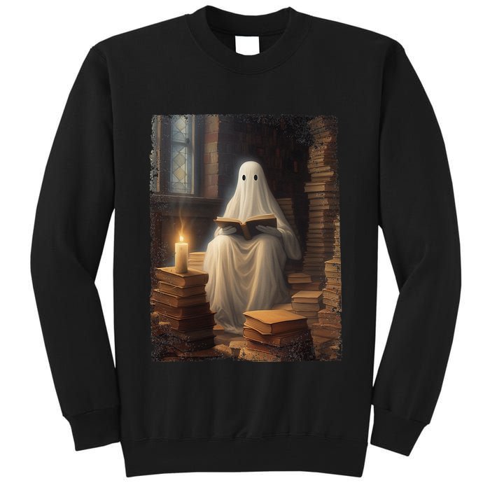 Gothic Halloween Ghost Reading Book Window Dark Academia Tall Sweatshirt