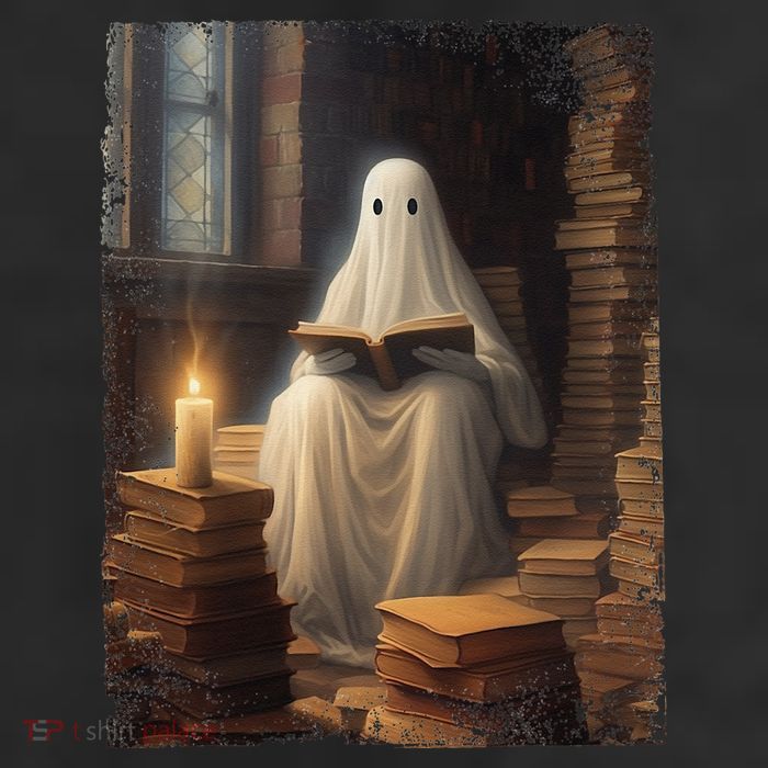 Gothic Halloween Ghost Reading Book Window Dark Academia 25L Jumbo Tote
