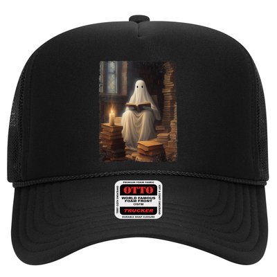 Gothic Halloween Ghost Reading Book Window Dark Academia Trucker Hat