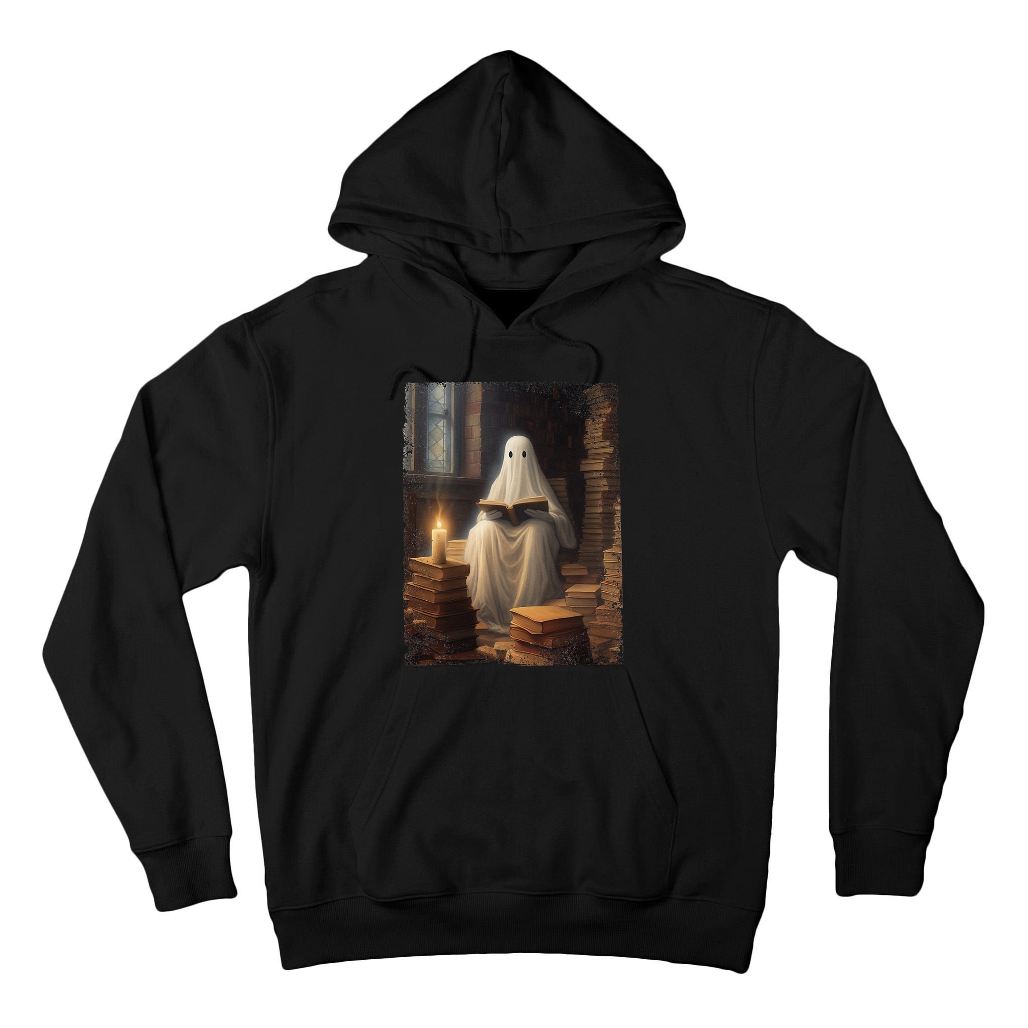 Gothic Halloween Ghost Reading Book Window Dark Academia Tall Hoodie