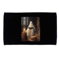 Gothic Halloween Ghost Reading Book Window Dark Academia Microfiber Hand Towel