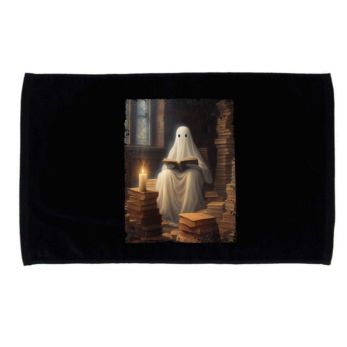 Gothic Halloween Ghost Reading Book Window Dark Academia Microfiber Hand Towel