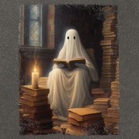 Gothic Halloween Ghost Reading Book Window Dark Academia Cotton Canvas Backpack