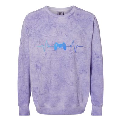 Gaming Heartbeat Gamer Gift Cute Gift Colorblast Crewneck Sweatshirt