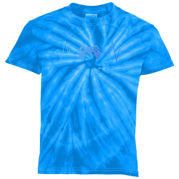 Gaming Heartbeat Gamer Gift Cute Gift Kids Tie-Dye T-Shirt