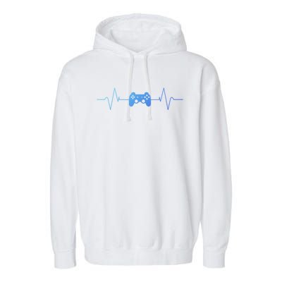 Gaming Heartbeat Gamer Gift Cute Gift Garment-Dyed Fleece Hoodie