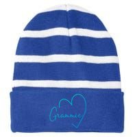 Grammie Heart Grandma Christmas MotherS Day Meaningful Gift Striped Beanie with Solid Band