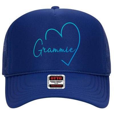 Grammie Heart Grandma Christmas MotherS Day Meaningful Gift High Crown Mesh Back Trucker Hat