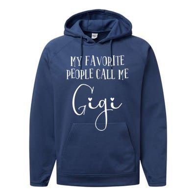 Gigi Heart Grandma Christmas Birthday MotherS Day Meaningful Gift Performance Fleece Hoodie