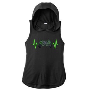 Gamer Heartbeat Gaming Video Games Ns Gift Ladies PosiCharge Tri-Blend Wicking Draft Hoodie Tank