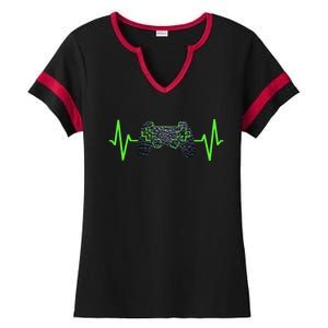 Gamer Heartbeat Gaming Video Games Ns Gift Ladies Halftime Notch Neck Tee