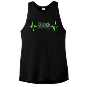 Gamer Heartbeat Gaming Video Games Ns Gift Ladies PosiCharge Tri-Blend Wicking Tank