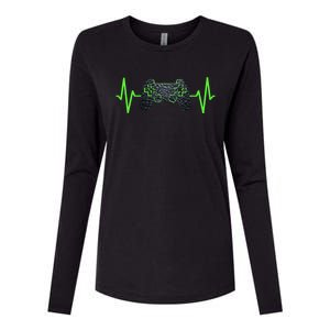 Gamer Heartbeat Gaming Video Games Ns Gift Womens Cotton Relaxed Long Sleeve T-Shirt