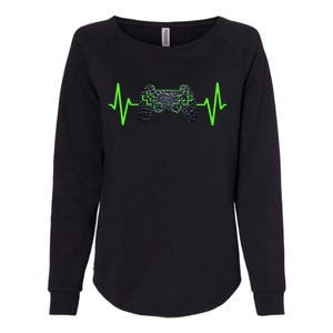 Gamer Heartbeat Gaming Video Games Ns Gift Womens California Wash Sweatshirt