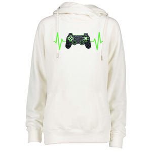 Gamer Heartbeat Gaming Video Games Ns Gift Womens Funnel Neck Pullover Hood