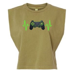 Gamer Heartbeat Gaming Video Games Ns Gift Garment-Dyed Women's Muscle Tee