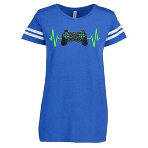 Gamer Heartbeat Gaming Video Games Ns Gift Enza Ladies Jersey Football T-Shirt