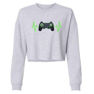 Gamer Heartbeat Gaming Video Games Ns Gift Cropped Pullover Crew