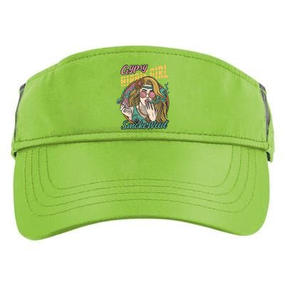 Gypsy Hippie Girl Smoke Weed Retro Adult Drive Performance Visor