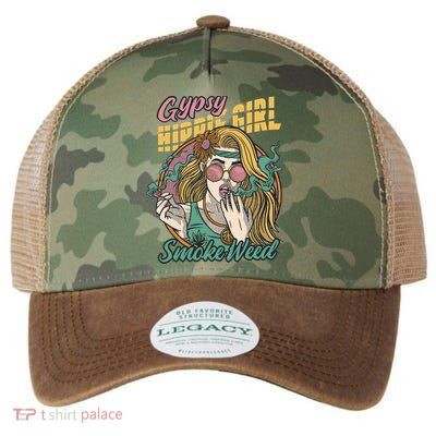Gypsy Hippie Girl Smoke Weed Retro Legacy Tie Dye Trucker Hat