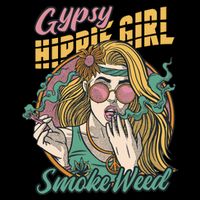 Gypsy Hippie Girl Smoke Weed Retro Cooling Performance Crew T-Shirt