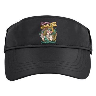 Gypsy Hippie Girl Smoke Weed Retro Adult Drive Performance Visor