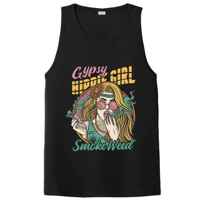 Gypsy Hippie Girl Smoke Weed Retro PosiCharge Competitor Tank