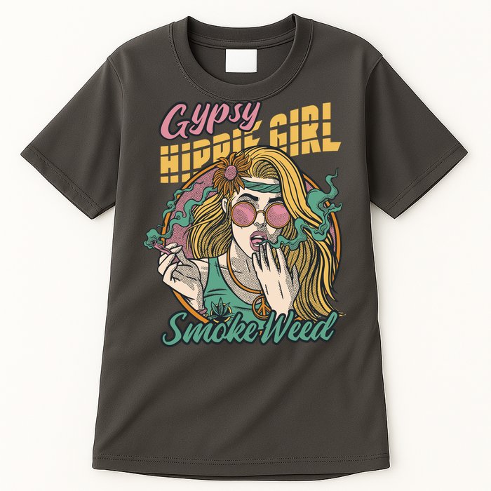 Gypsy Hippie Girl Smoke Weed Retro Tall T-Shirt