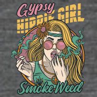 Gypsy Hippie Girl Smoke Weed Retro Tall T-Shirt
