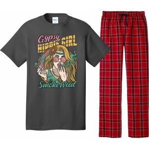 Gypsy Hippie Girl Smoke Weed Retro Pajama Set