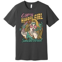 Gypsy Hippie Girl Smoke Weed Retro Premium T-Shirt