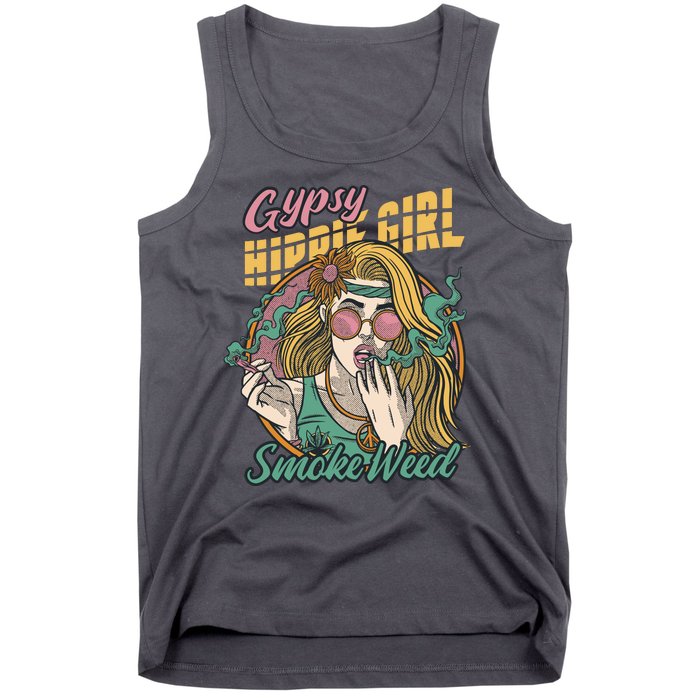 Gypsy Hippie Girl Smoke Weed Retro Tank Top