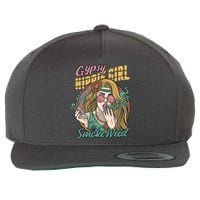 Gypsy Hippie Girl Smoke Weed Retro Wool Snapback Cap