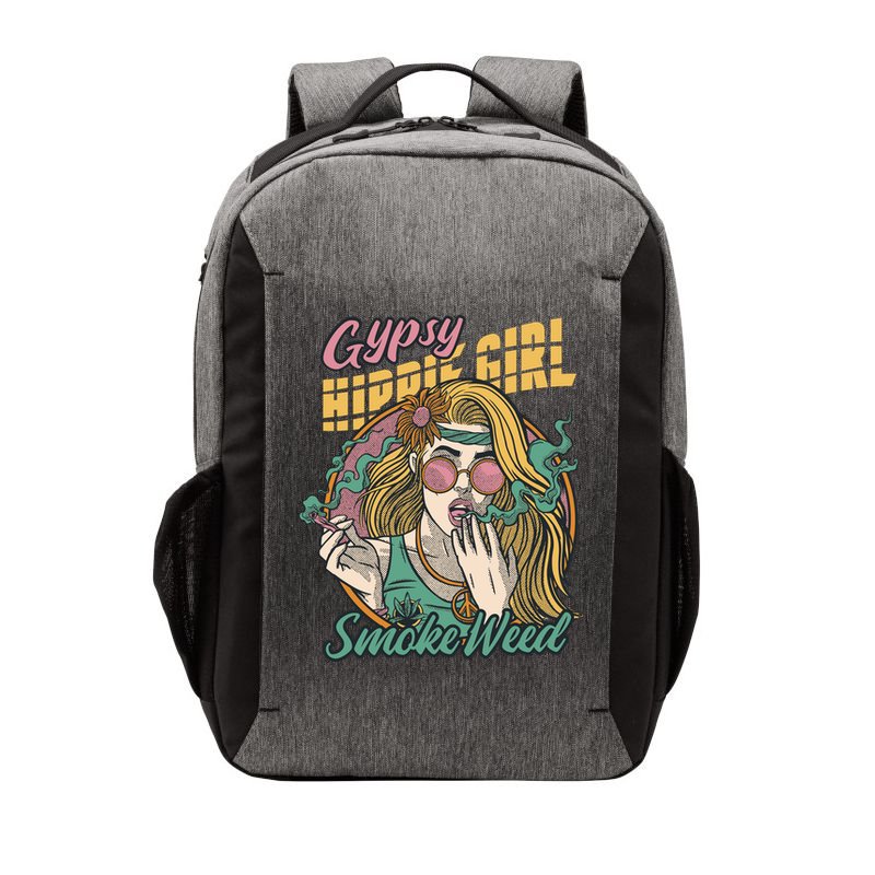 Gypsy Hippie Girl Smoke Weed Retro Vector Backpack