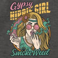 Gypsy Hippie Girl Smoke Weed Retro Vector Backpack