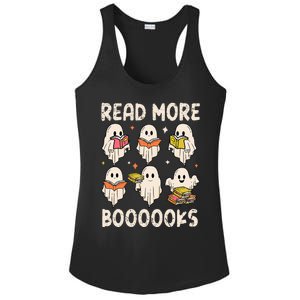 Groovy Halloween Ghost Read More Boooooks Librarian Teacher Ladies PosiCharge Competitor Racerback Tank