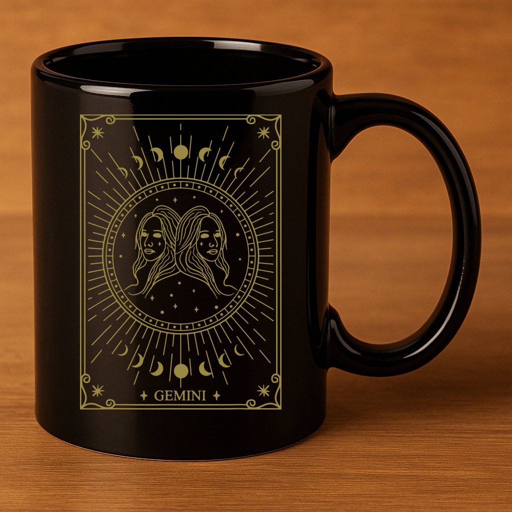 Gemini Horoscope Gemini Art Tee May June Birthday Gemini 11oz C Handle Ceramic Mug