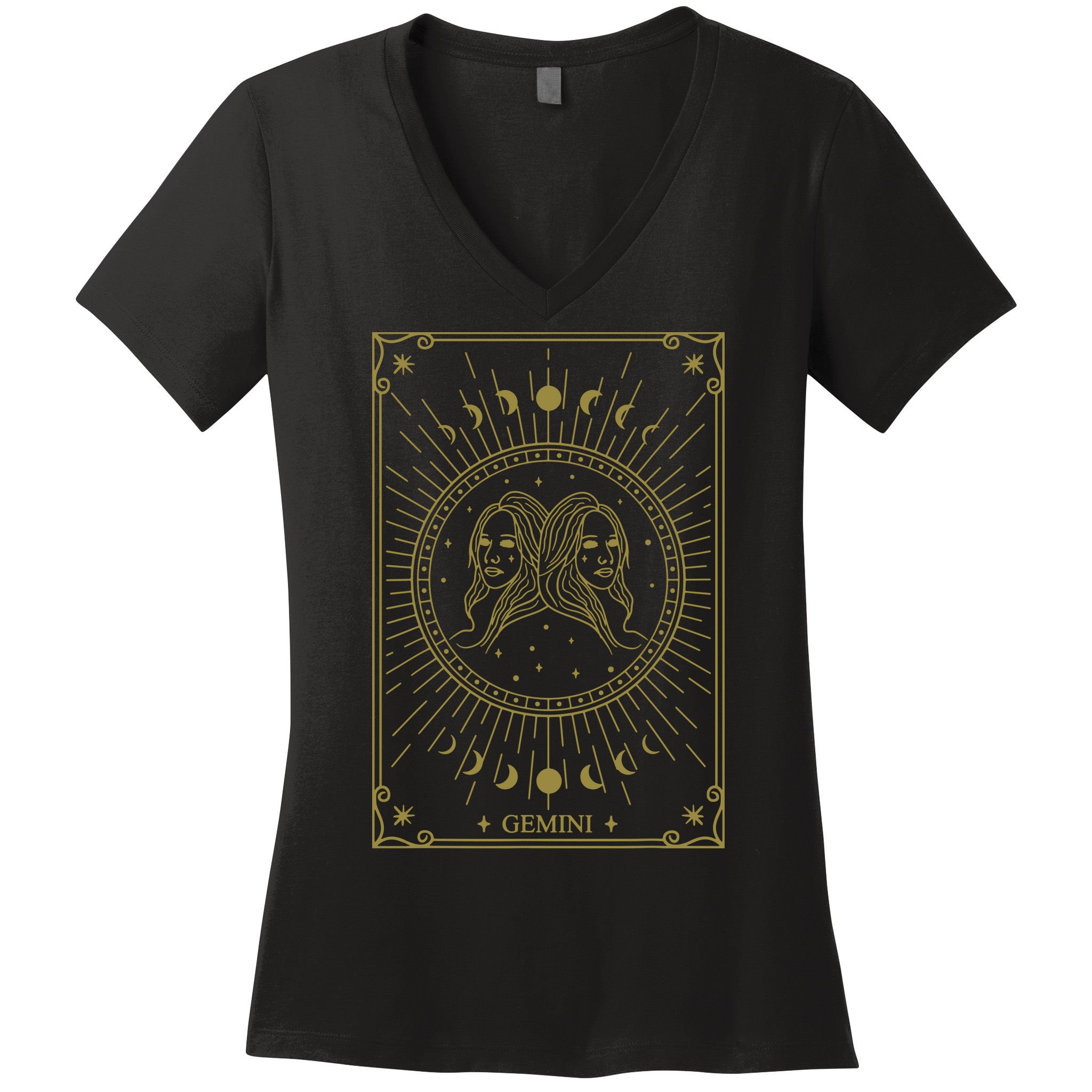 Gemini Horoscope Gemini Art Tee May June Birthday Gemini Women's V-Neck T-Shirt