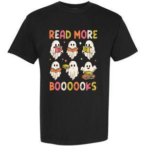 Groovy Halloween Ghost Read More Boooooks Librarian Teacher Garment-Dyed Heavyweight T-Shirt