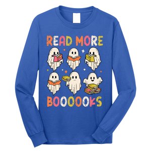 Groovy Halloween Ghost Read More Boooooks Librarian Teacher Long Sleeve Shirt