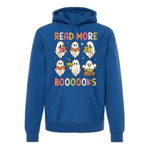 Groovy Halloween Ghost Read More Boooooks Librarian Teacher Premium Hoodie