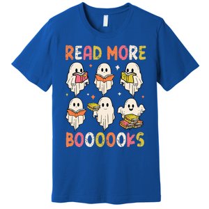 Groovy Halloween Ghost Read More Boooooks Librarian Teacher Premium T-Shirt