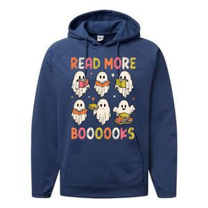 Groovy Halloween Ghost Read More Boooooks Librarian Teacher Performance Fleece Hoodie