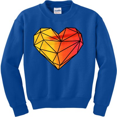 Geometric Heart Great Gift Valentine's Day Hearts Valentine's Day Great Gift Kids Sweatshirt